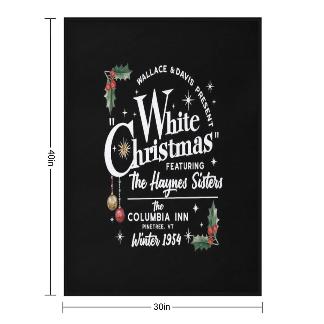 Vintage White Christmas Movie Premium Throw Blanket