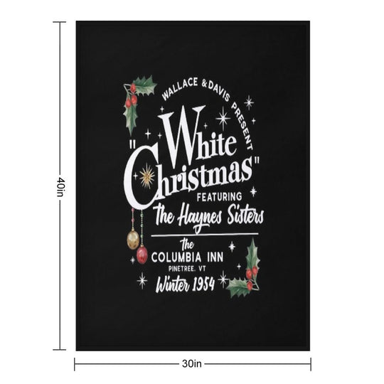 Vintage White Christmas Movie Premium Throw Blanket