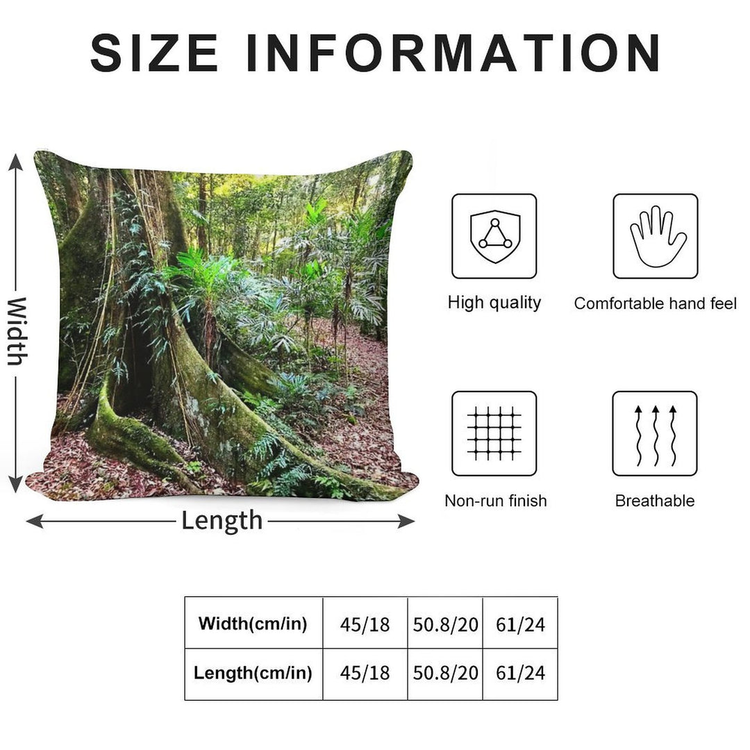 Exploring Rainforest Trees Soft Fade-Resistant Throw Pillow