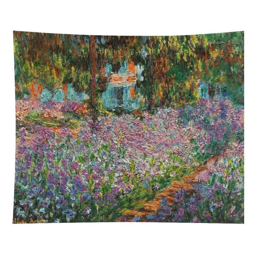 Irises In Monet's Garden At Giverny by Claude Monet Tapestry