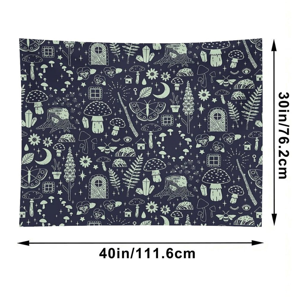 Fairy Garden Midnight Tapestry