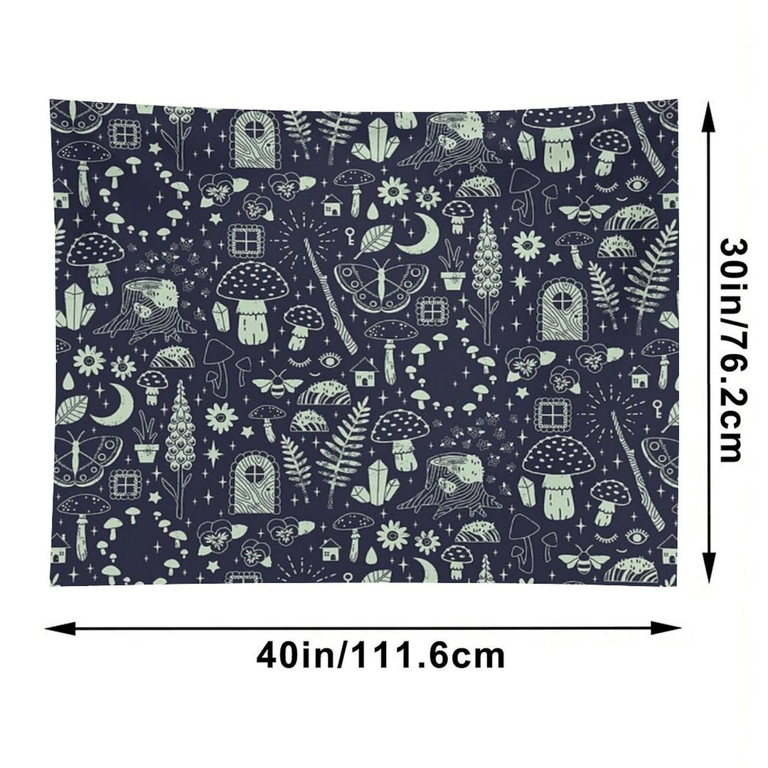 Fairy Garden Midnight Tapestry