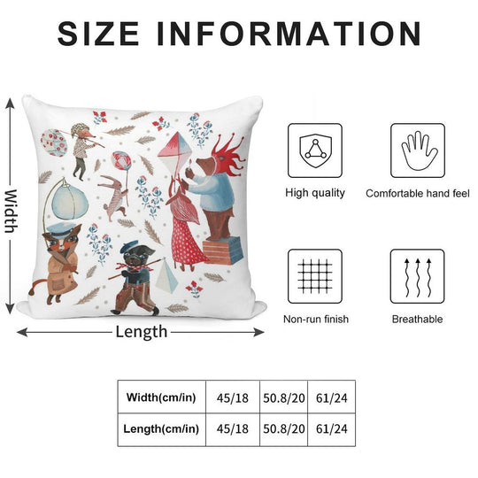 Lantern Parade - Snow Soft Durable Construction Throw Pillow