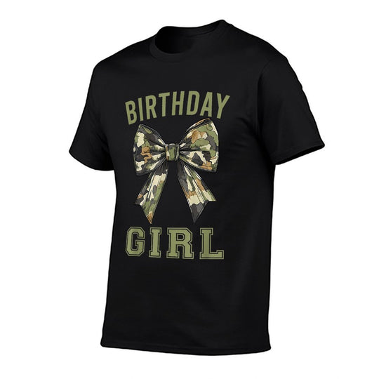 Camouflage Old Camo Bow Camo Coquette Bow Birthday Girl  Slim-fit Cut T-Shirt