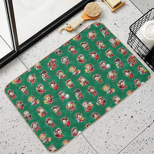 Christmas Volleyball  Slip-Resistant Bath Mat