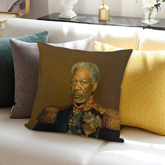 Morgan Freeman - Replaceface Soft Fade-Resistant Throw Pillow