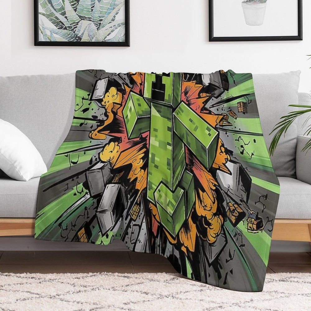Creeper Explosion Lightweight Throw Blanket