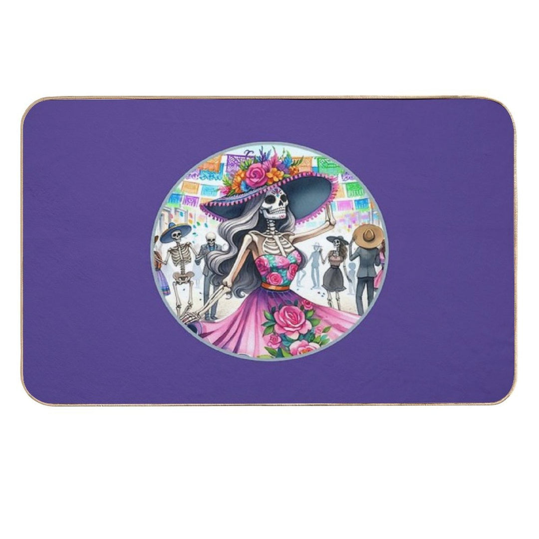 Day of The Dead Frame  Repositionable Bath Mat