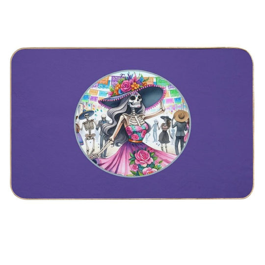 Day of The Dead Frame  Repositionable Bath Mat