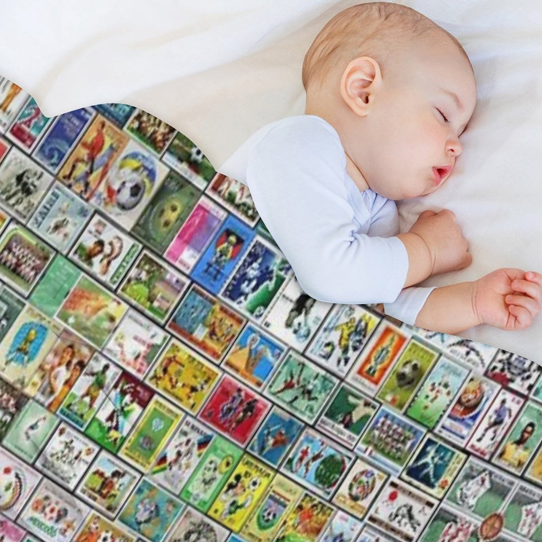 Soccer Stamps Lightweight Throw Blanket