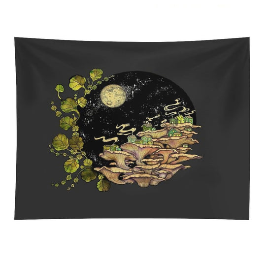 Village  Surreal Illustration by Chrysta Kay Tapestry