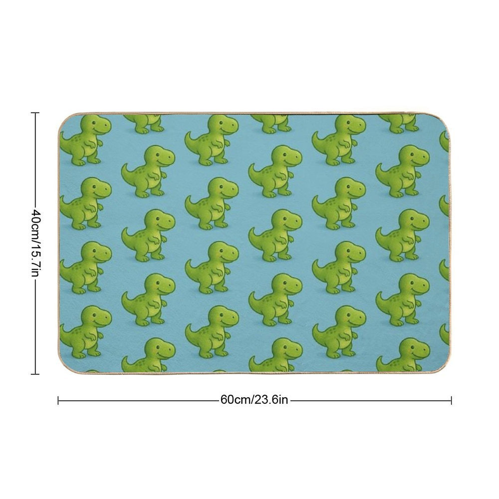 Green Dino  Easy To Clean Bath Mat