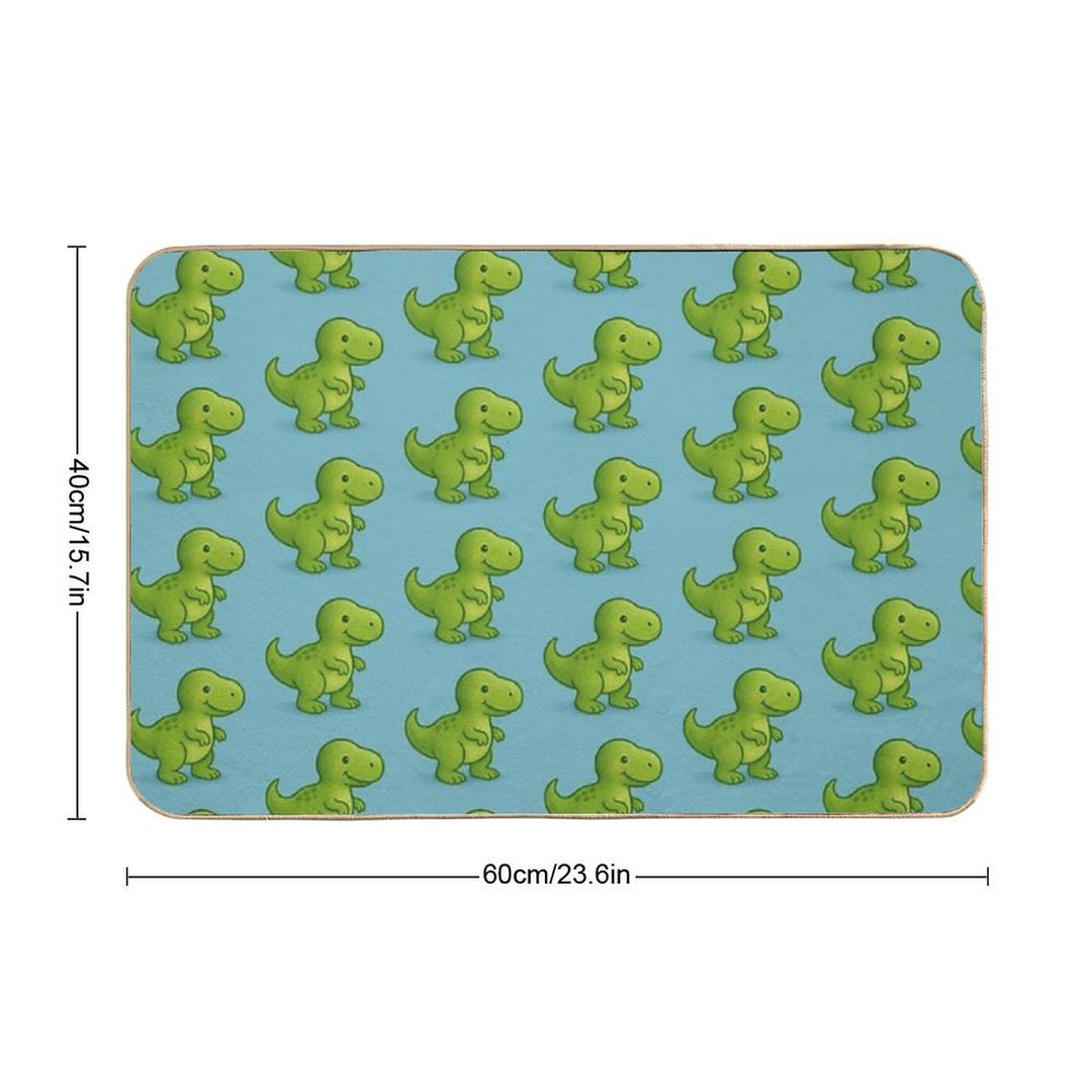 Green Dino  Easy To Clean Bath Mat