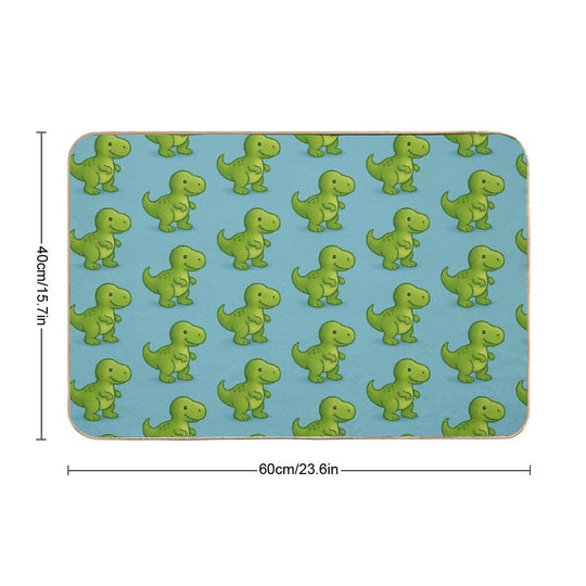 Green Dino  Easy To Clean Bath Mat