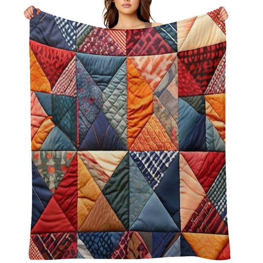 Quilted Patchwork Pattern Eco-conscious Throw Blanket