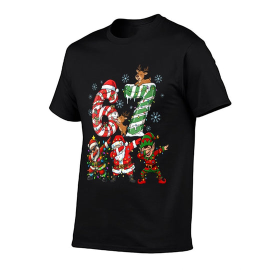 Womens Dabbing Santa Elf Friends Christmas Boys Girls Men Xmas Dab  Stretchy T-Shirt