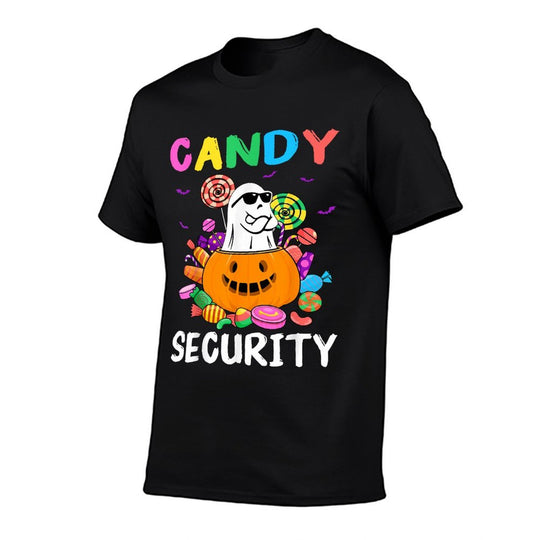 Candy Security Ghost Halloween Costume  Heathered Texture T-Shirt