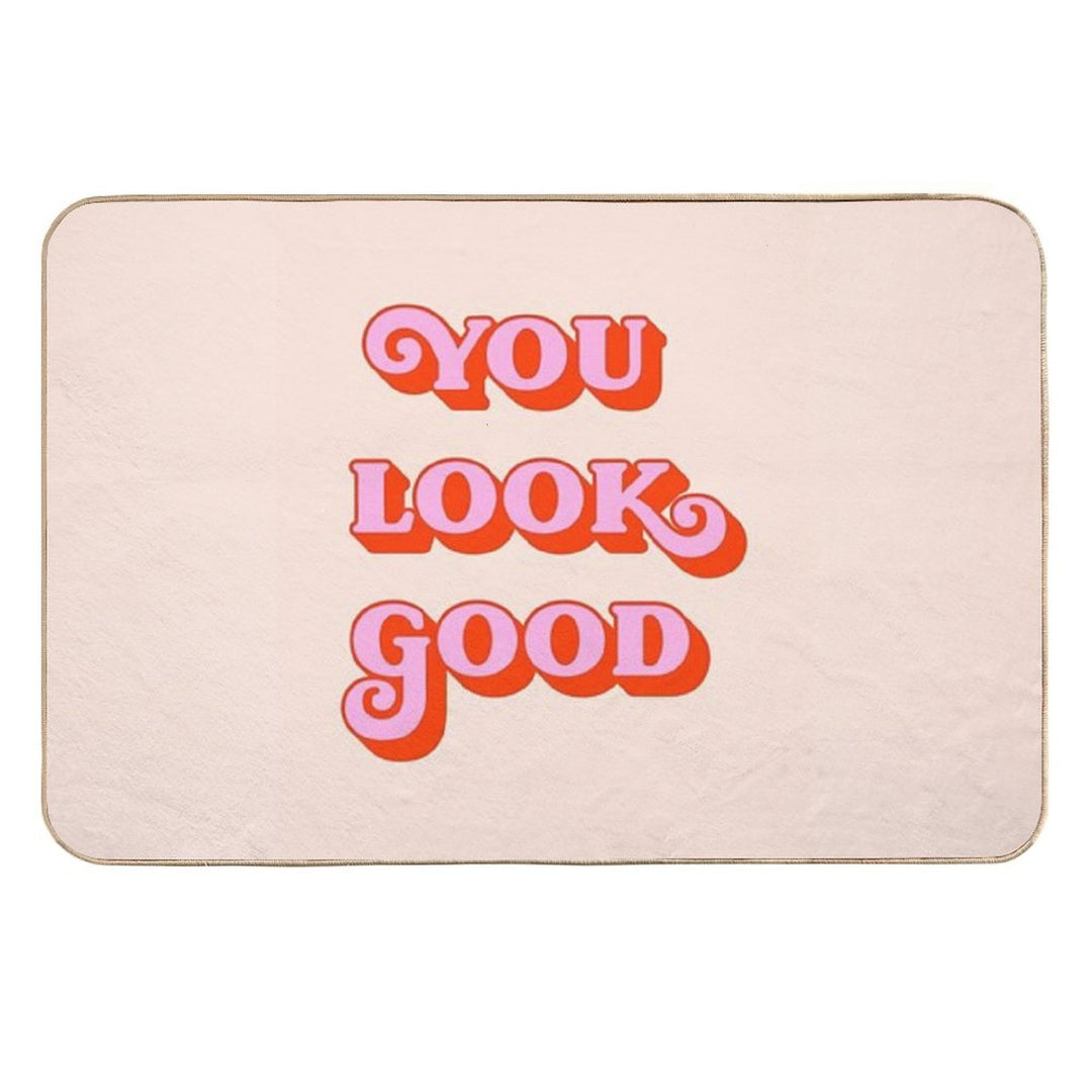 You Look Good (Peach And Pink Tone)  Dirt-Trapping Bath Mat