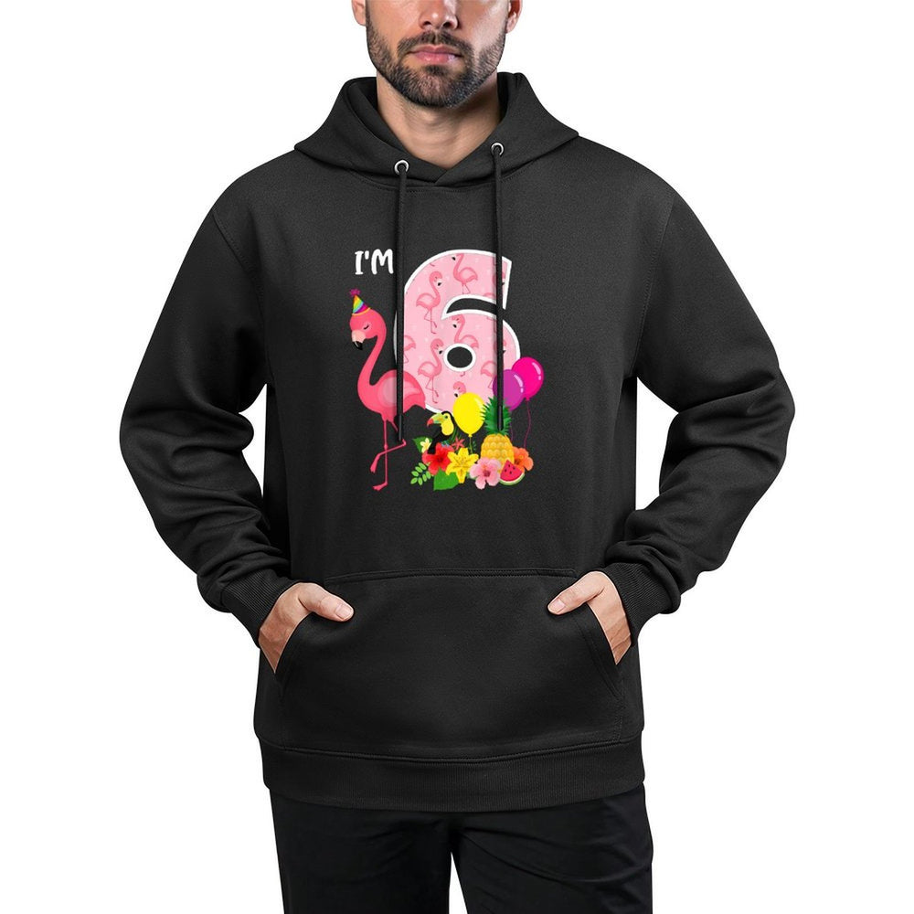 Flamingo Birthday Im 6 Tropical Flamingo Theme 6th Birthday Pilling-Resistant Hoodie