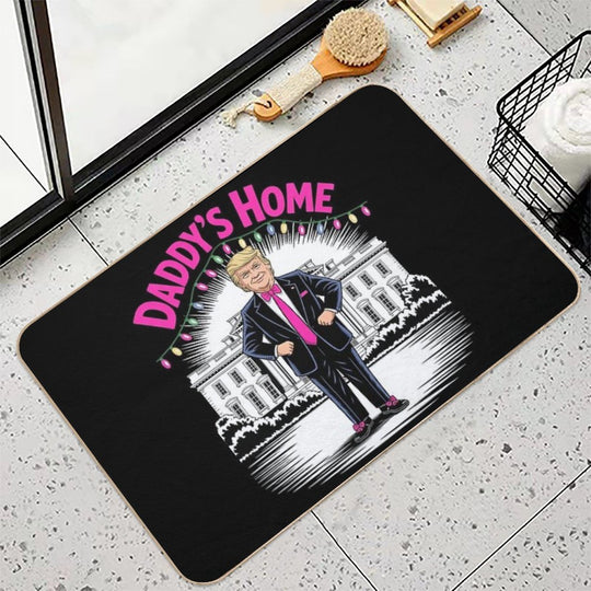 Daddys Home White Trump House Christmas Lights Women Girls  Long-Lasting Bath Mat