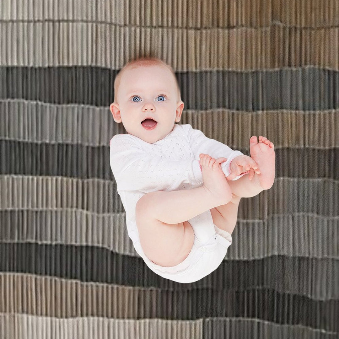 Black & Grey Horizontal Strap Abstract Retro Pattern Design Plush Throw Blanket