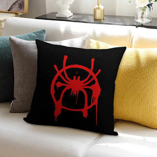 Miles Morales Into The Spider-Verse Logo Soft High-Density Material Throw Pillow