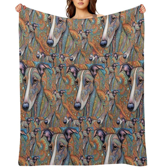 Paisley Hounds Machine-washable Throw Blanket