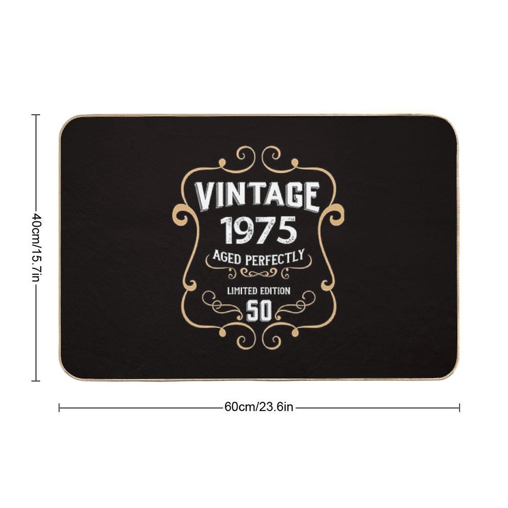 50Th Birthday Vintage 1975 Aged Perfectly Gift  Stain-Proof Bath Mat