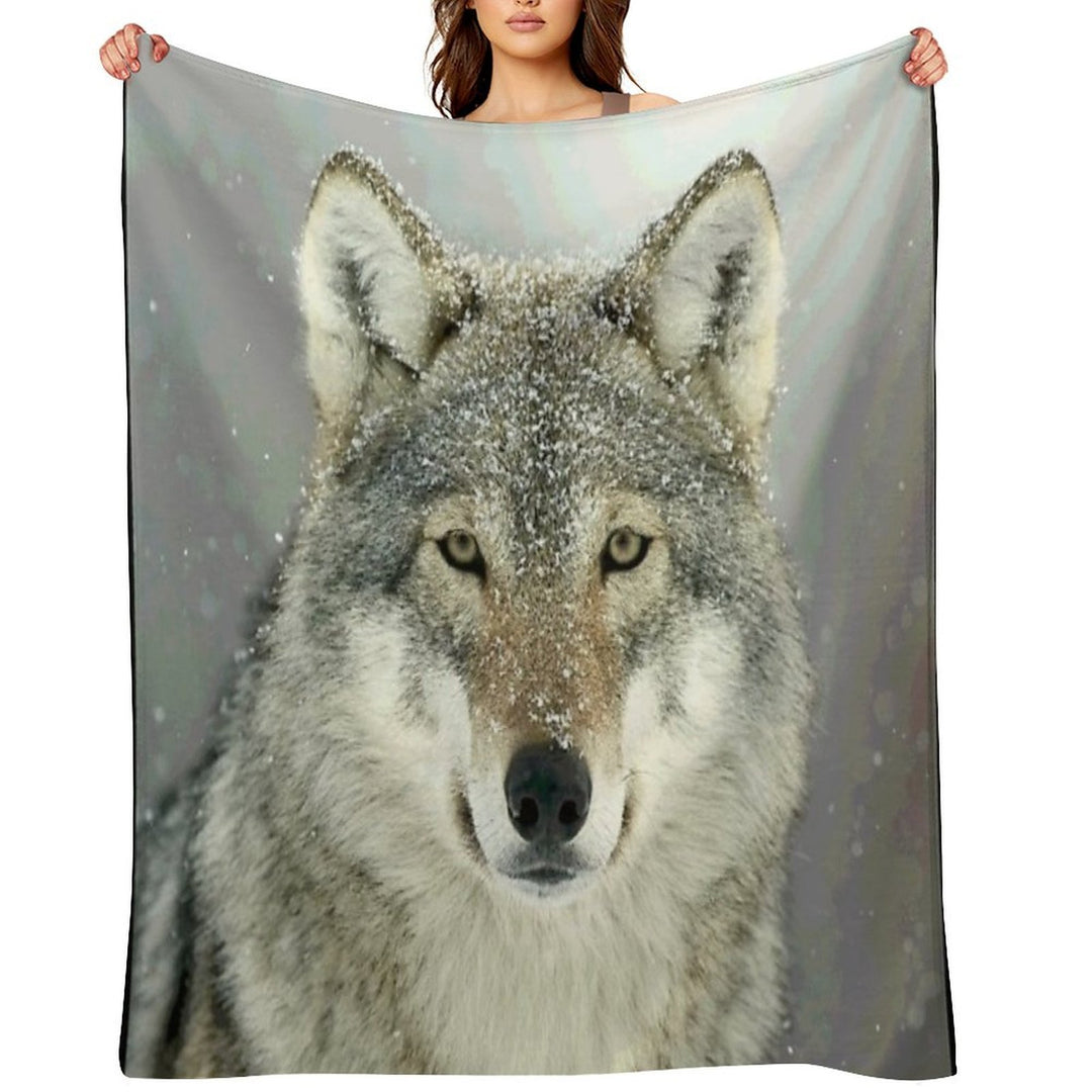 GREY WOLF Anti-pilling Throw Blanket