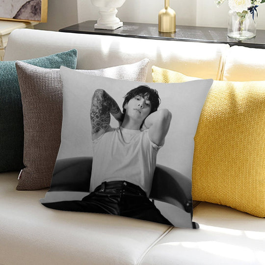 Jungkook- Seven Photoshoot Soft Short Plush Fabric Throw Pillow