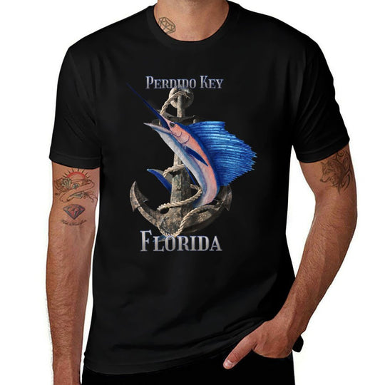 Perdido Key Florida Swordfish Marlin Ocean Fishing  Easy-care T-Shirt