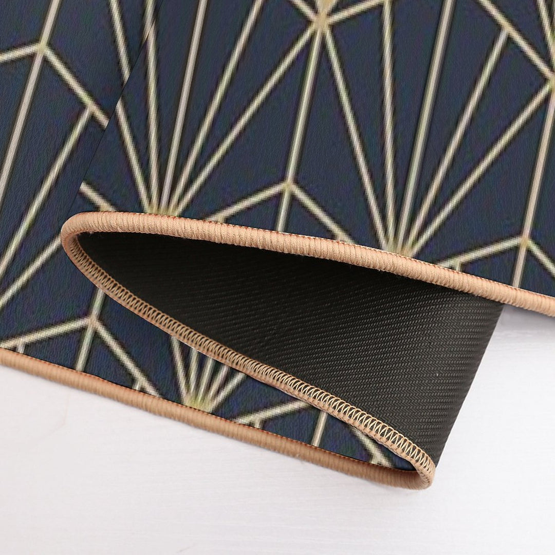 Art Deco in Navy And Gold  Stain-Proof Bath Mat