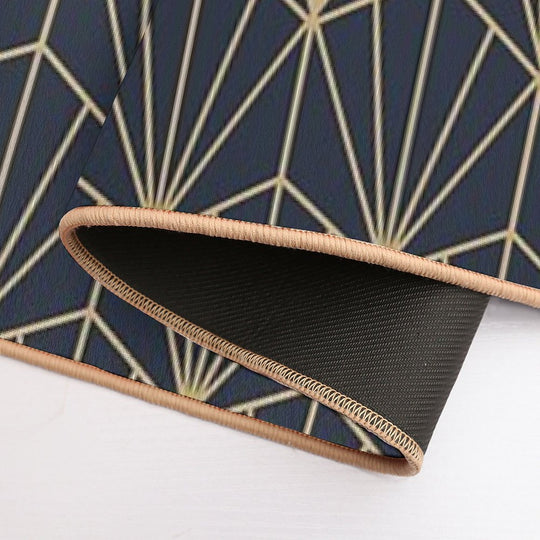 Art Deco in Navy And Gold  Stain-Proof Bath Mat