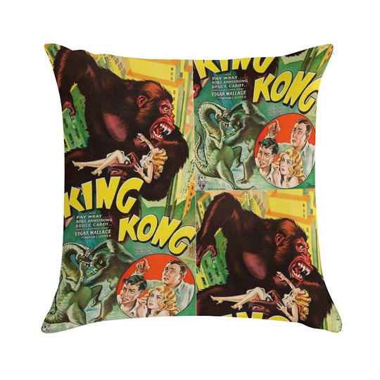 King Kong Vintage Film Soft High-Density Material Throw Pillow