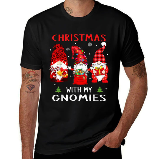 Gnomes Christmas Family Leopard Funny Plaid Men Women  Odor-resistant T-Shirt