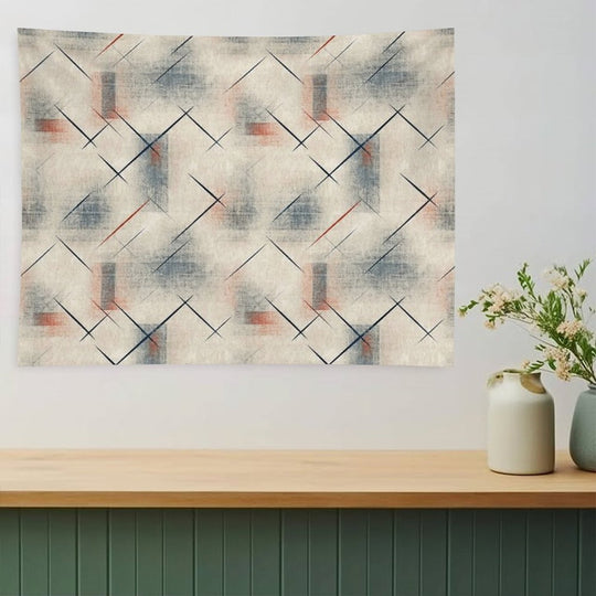 Retro Abstract Geometric Pattern – Mid Century Modern Art Tapestry