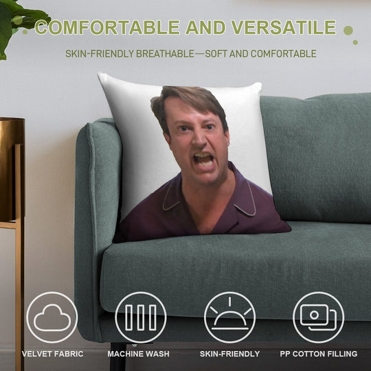 Mark Corrigan Christmas Soft Short Plush Fabric Throw Pillow