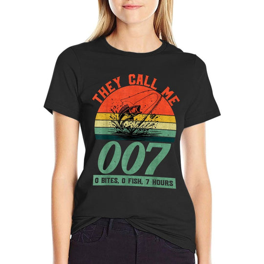 Fisherman Joke Dad - They Call Me 007 - Funny Fishing Humor  Tagless Design T-Shirt