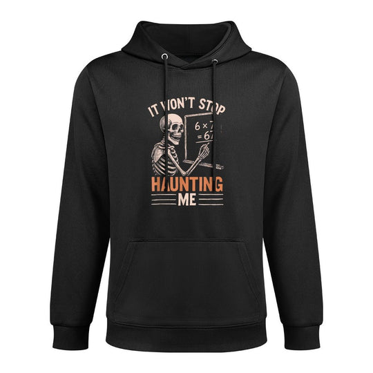 Haunted by 67 Skeleton Math Teacher Student Halloween Humor Versatile Streetwear Hoodie