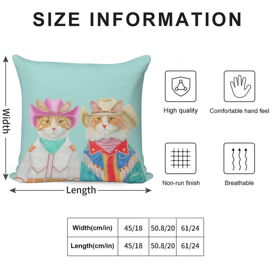 Rodeo Cats - Ginger Cats Soft Decorative Cover Throw Pillow