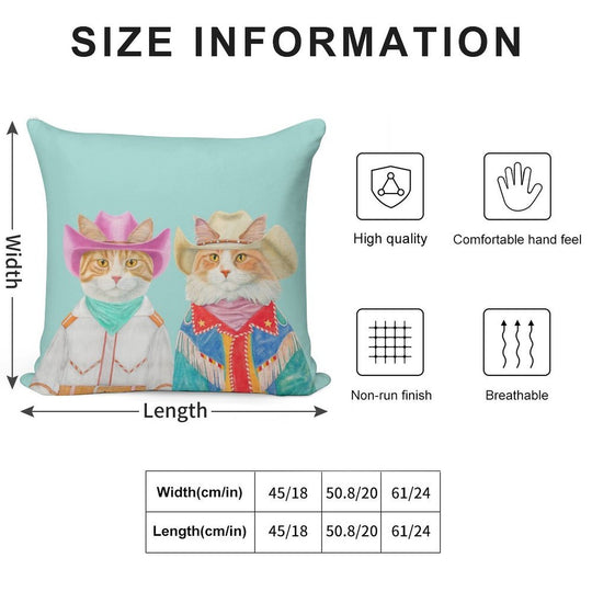 Rodeo Cats - Ginger Cats Soft Decorative Cover Throw Pillow