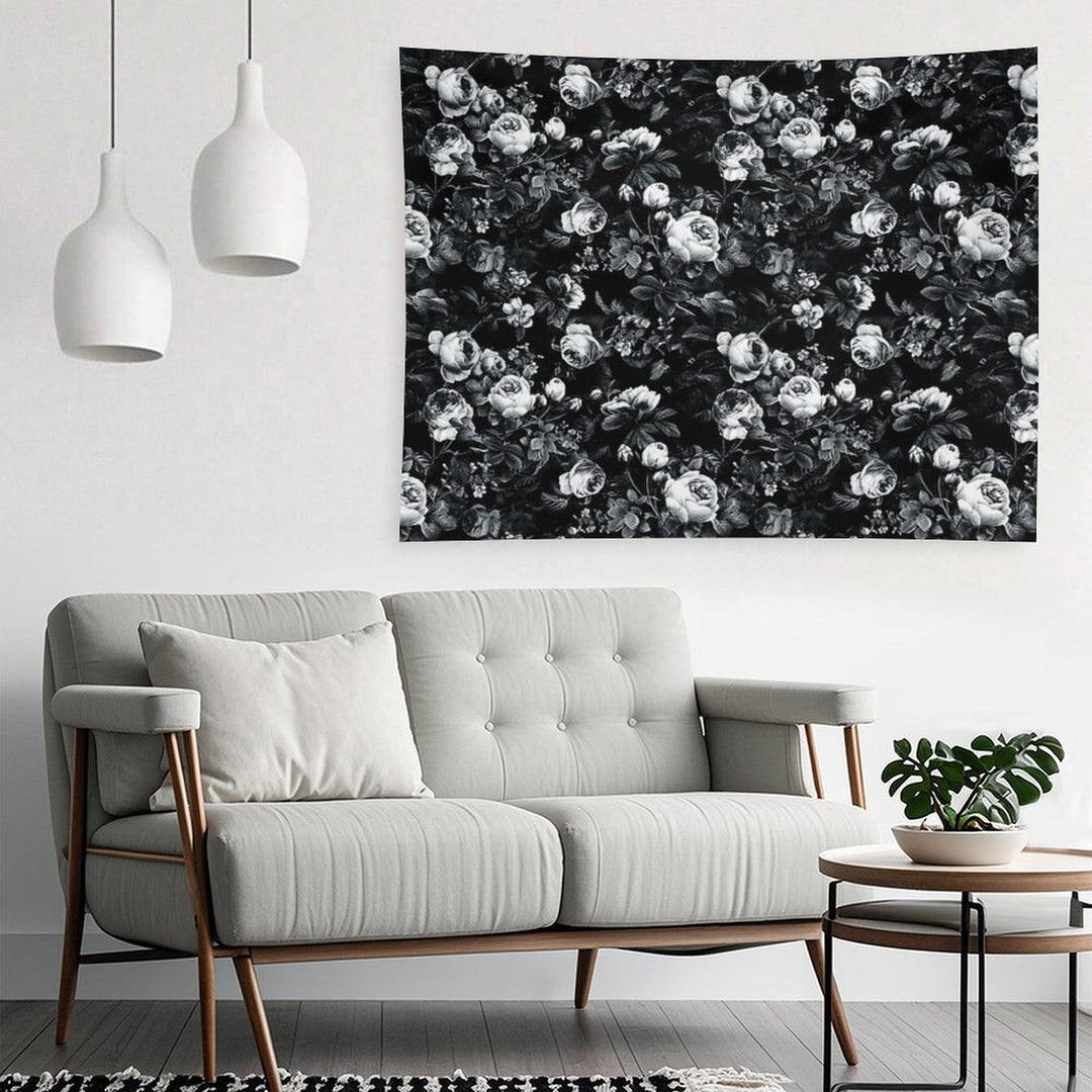Roses Black And White Tapestry