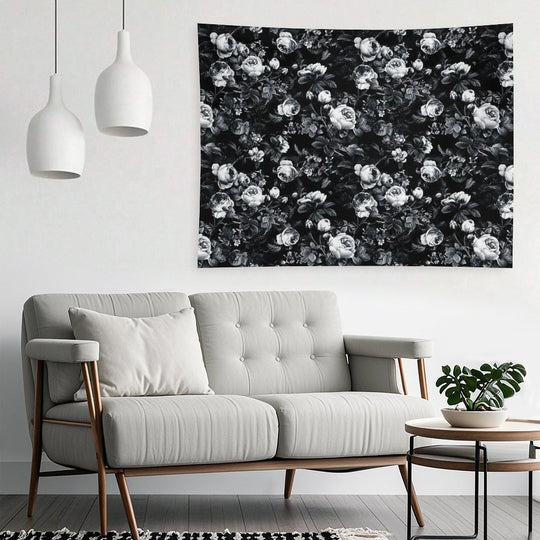 Roses Black And White Tapestry