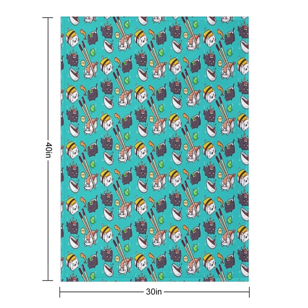 Sushi Cats Shrink-resistant Throw Blanket