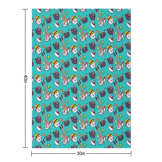 Sushi Cats Shrink-resistant Throw Blanket