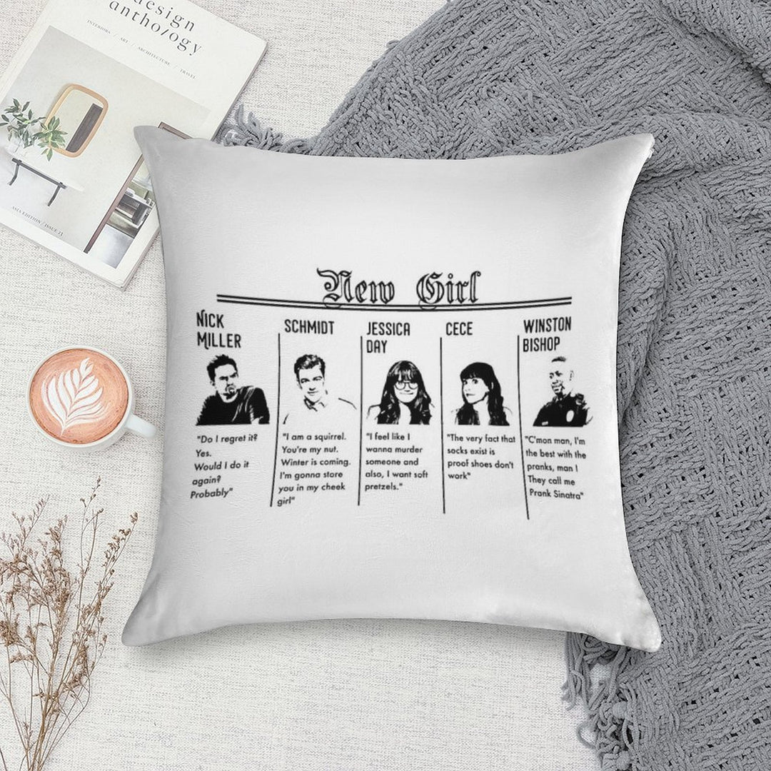 New Girl Soft High-Density Material Throw Pillow