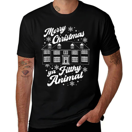 Home Alone Merry Christmas Ya Filthy Animal McCallister Home  Slim-fit Cut T-Shirt