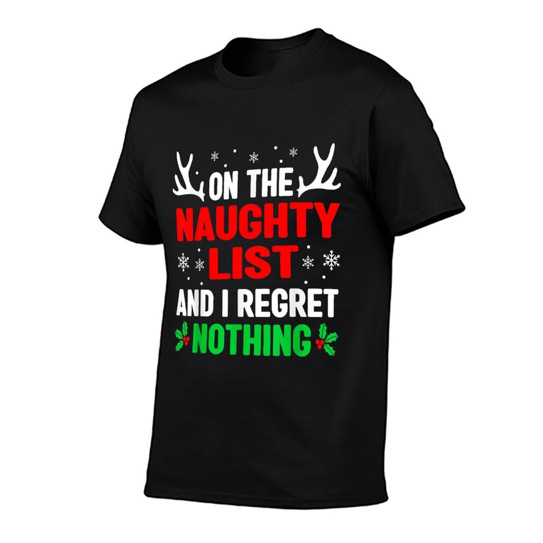 Dear Santa On Naughty List Funny Christmas Mens Women Kids  Rolled Sleeves T-Shirt