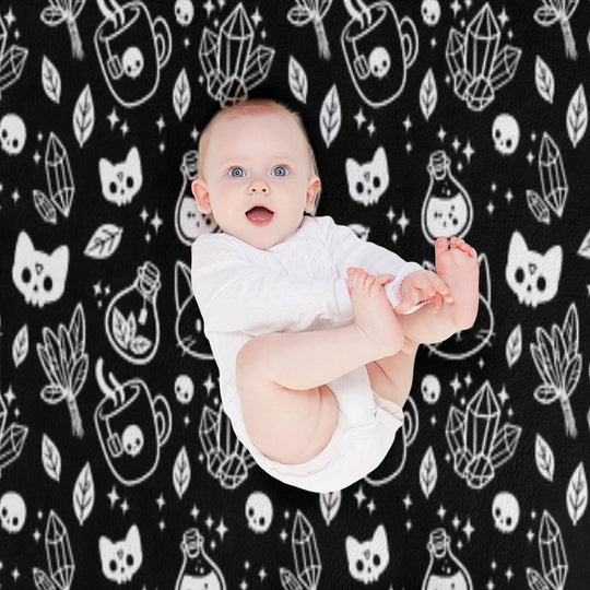 Herb Witch  Black And White  Nikury Gift-ready Throw Blanket