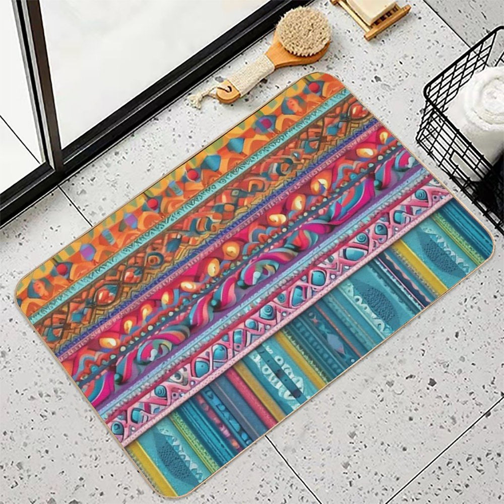 Colorful Patterns  Absorbent Bath Mat